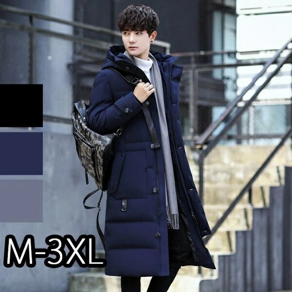 ダウンコート ダウンジャケット 超ロング 大きいサイズ メンズ ビジネス 防風 ロングダウンジャケット コート 帽子付き アウター かっこいい メンズファッション 防寒 雪 あったか ブラック ブルー