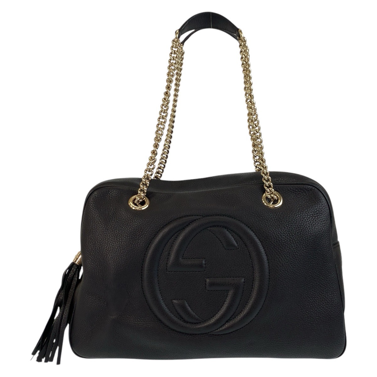 ソーホー ブラック 黒 ゴールド金具 レザー 353126 チェーン ショルダーバッグ ハンドバッグ レディース 502170