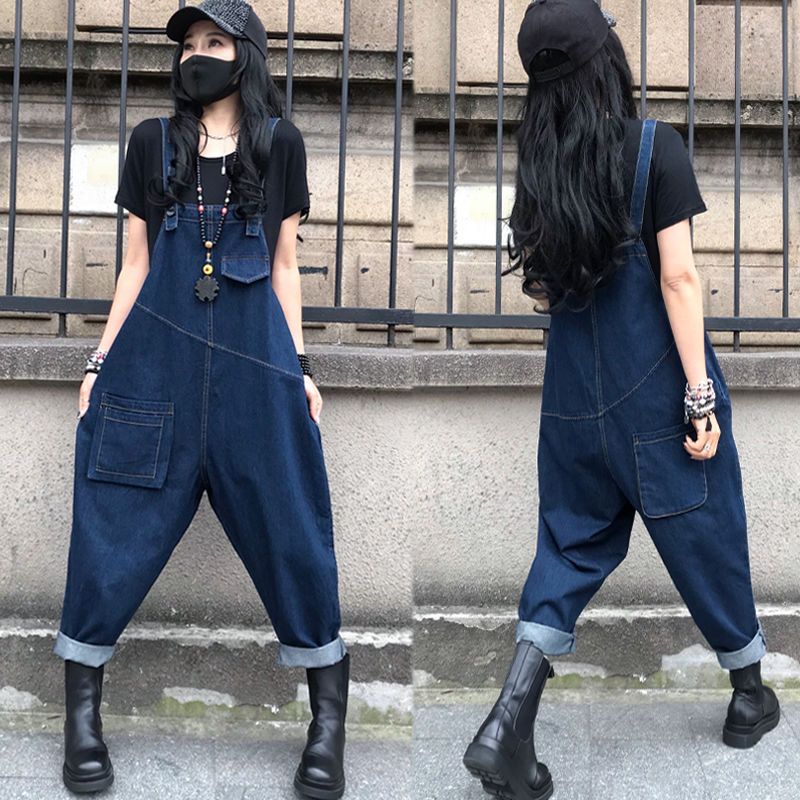 デニムパンツ スラックスパンツ サロペット 欧米 レトロ ゆったり 着痩せ デニム オーバーオール おしゃれ 百掛け 大きいサイズ 流行り オールインワンパンツ デニム ターニップパンツ 母の日サロペ