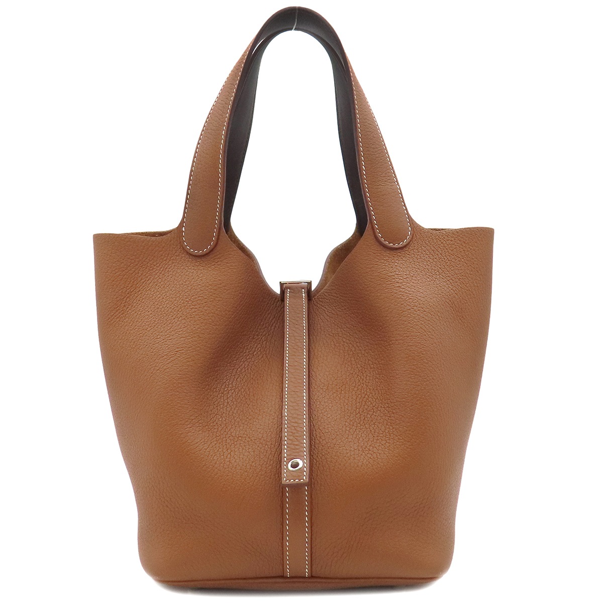 エルメス HERMES ハンドバッグ ピコタンロックMM エクラ トリヨンクレマンス スイフト ゴールド×エベンヌ シルバー金具 茶 Y刻印 【保存袋】【中古】 267,903円