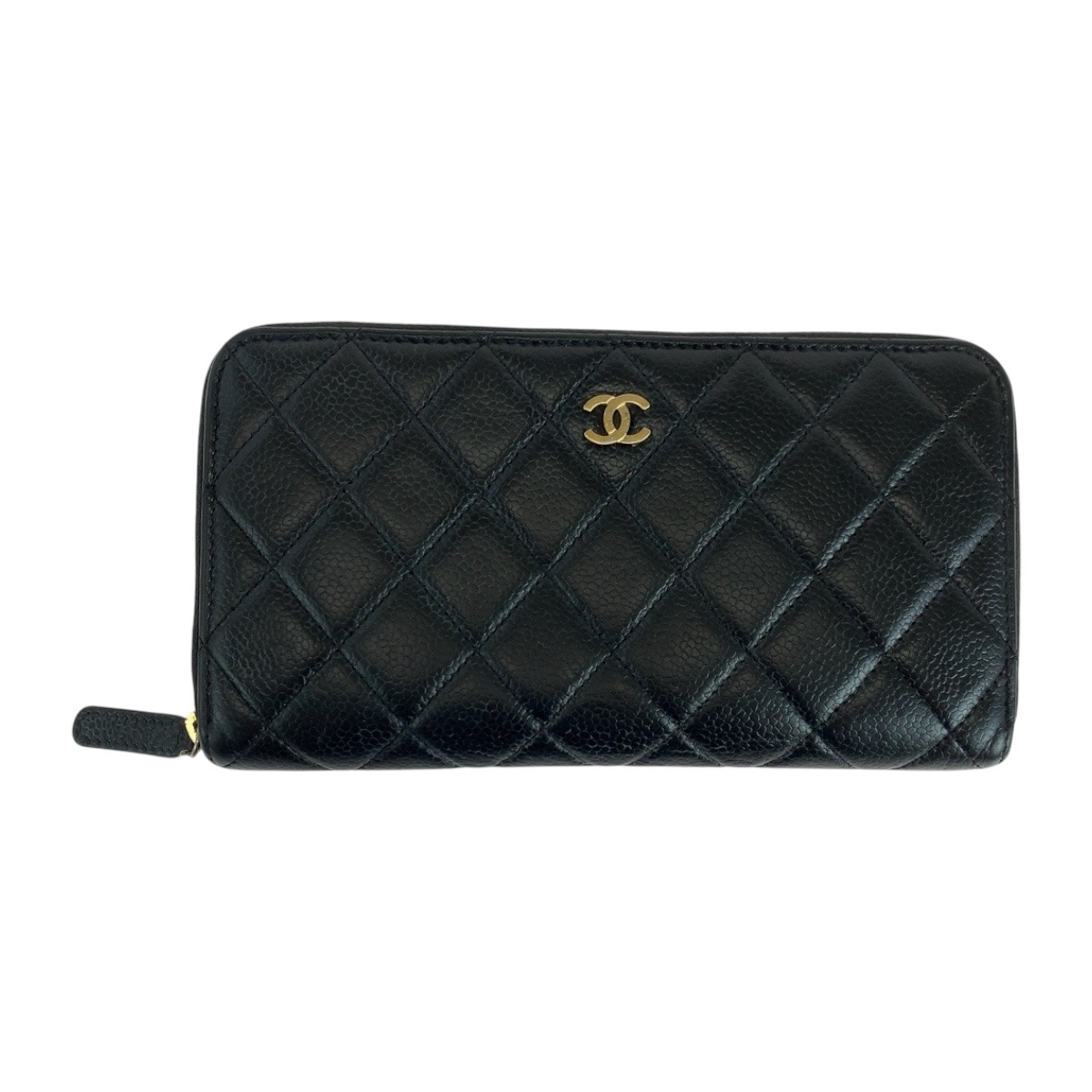 マトラッセ ココマーク ブラック 黒 ゴールド金具 キャビアスキン 長財布 ラウンドファスナー レディース 504484 46,560円