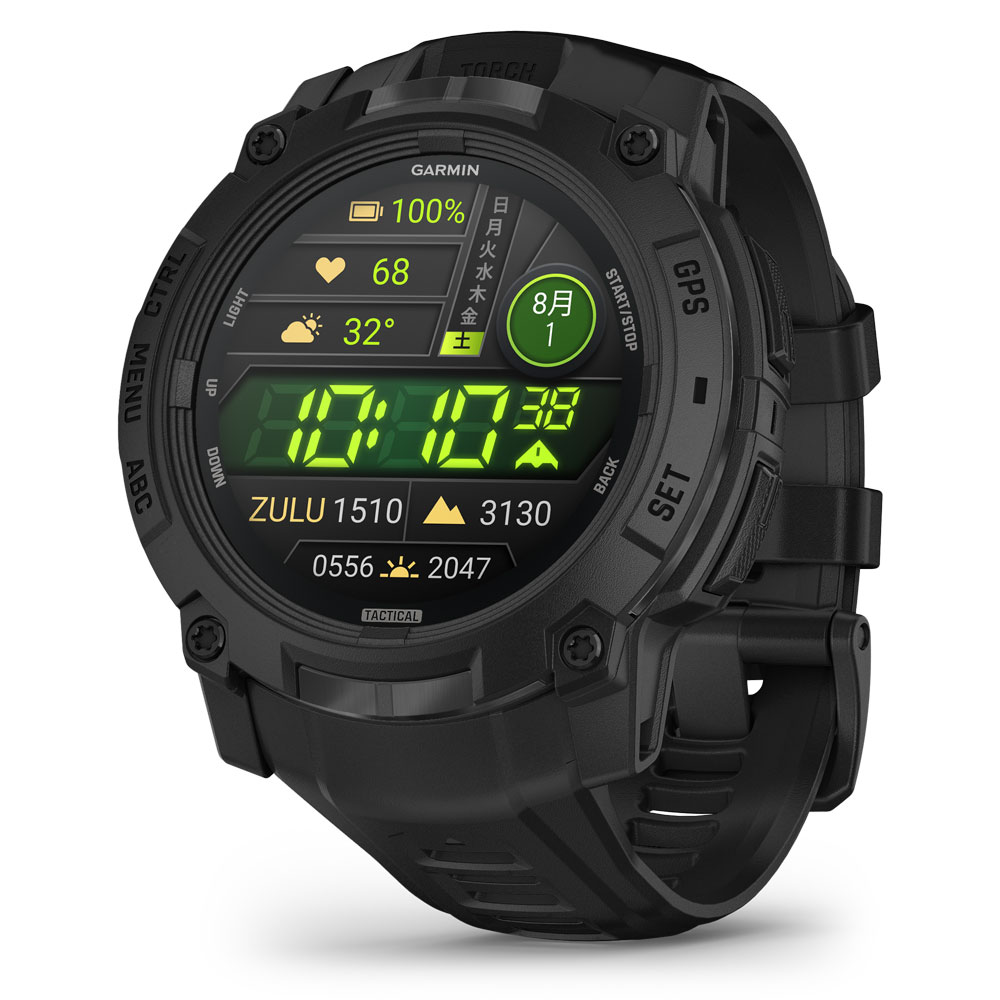 ガーミン Instinct 3 AMOLED 50mm Black / Tactical Black【Suica対応】スマートウォッチ 010-03020-80