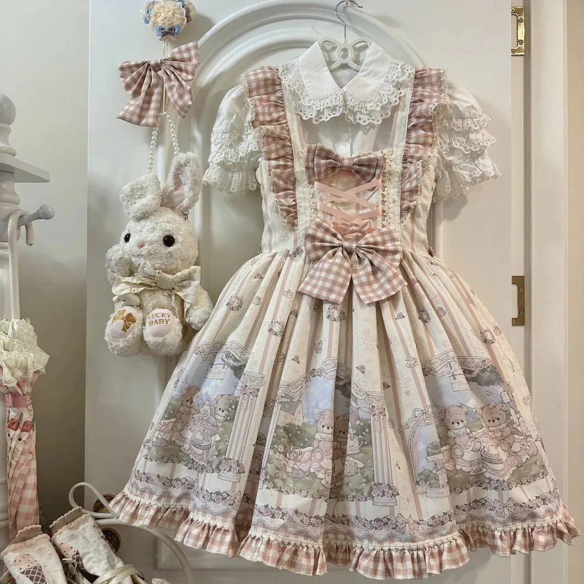 ロリータ現品の乳油玩具ロリットベアピクニックロリータjskかわいい着ロリータメイド服