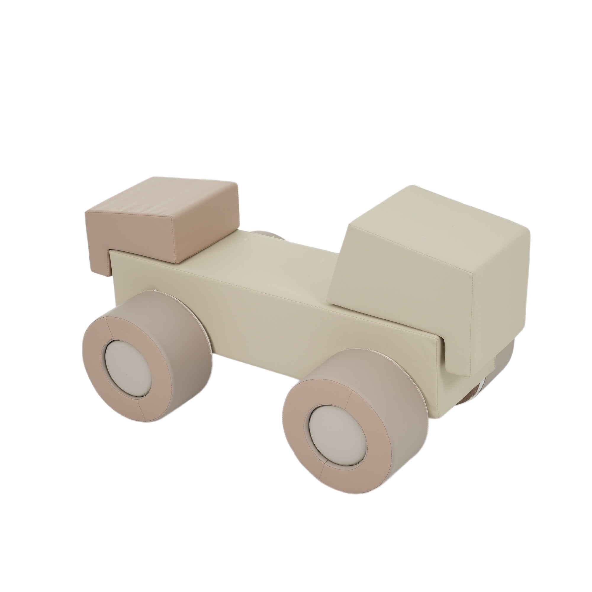 【ベージュｘブラウン】2025新作おもちゃ ソフトブロック アスレチック ブロック クッション 車 布製 玩具 大型 室内 遊具 滑り台 キッズスペース 子供 こども キッズ 幼児 保育園 保育用品