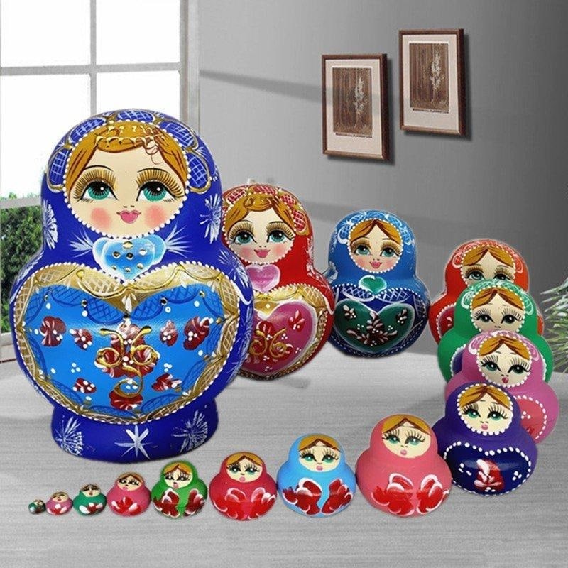 マトリョーシカ ロシア 人形 手作り お土産 動物 ぬいぐるみ 娯楽用品 ギフト プレゼント ロシア巣人形 入れ子人形 飾り分離 ドール 手描き 誕生日に