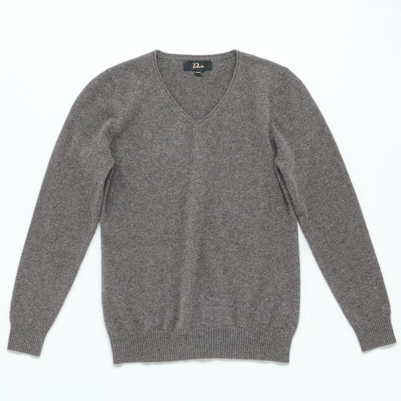 [最安値挑戦]！ 100％無地Vネックニット