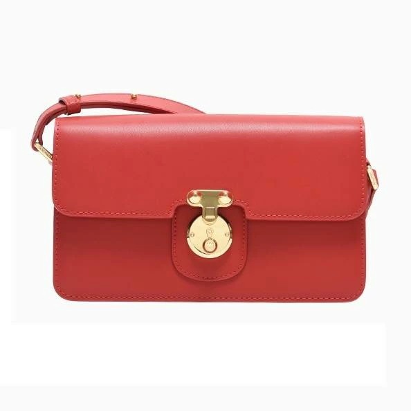 レディース バッグ ミニバッグ かばん 小さめ ショート ロング 2way ショルダー 斜め掛け 肩掛け 牛皮 革 レザー ゴールド 金具 四角 スクエア フラップ 硬い シンプル ストラップ 調節可