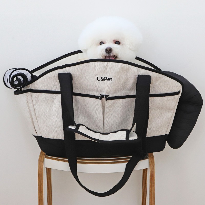 [韓国ブランド公式]ペットキャリー 犬 カバン ドライブボックス [DUO] キャンバス トートバッグ 2way 小型犬 猫 キャ리ーバッグ 飛び出し防止 お出かけ
