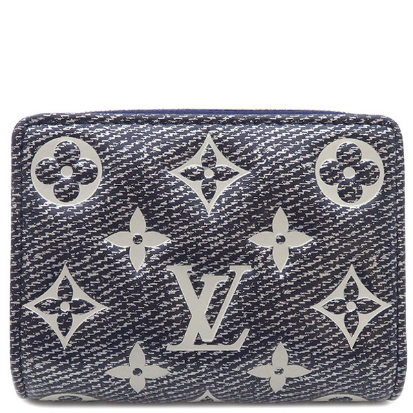 ルイヴィトン LOUIS VUITTON 二つ折り財布 ポルトフォイユ ルー ラムスキン デニム ゴールド金具 ジャガードデニム M82525  RFID 【箱】【中古】