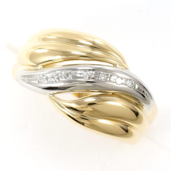 PT900 プラチナ K18YG リング 指輪 13.5号 ダイヤ ジュエリー 中古