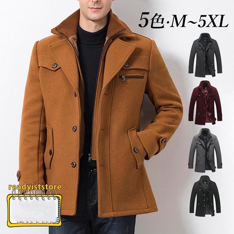 チェスターコート メンズ コート ファッション ビジネスコート カジュアル シンプル ムートンコート 加厚 仕事 出張 ラシャコート ミディアム丈 開襟 通勤 6,273円