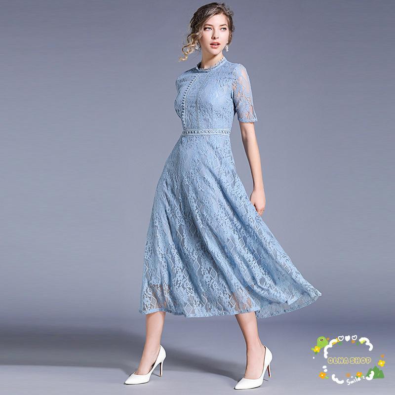 ワンピース ミモレ丈 半袖 レディース 大人 春 夏 透け感 レース マキシ丈 ドレス シンプル きれいめ ロングワンピース 体型カバー