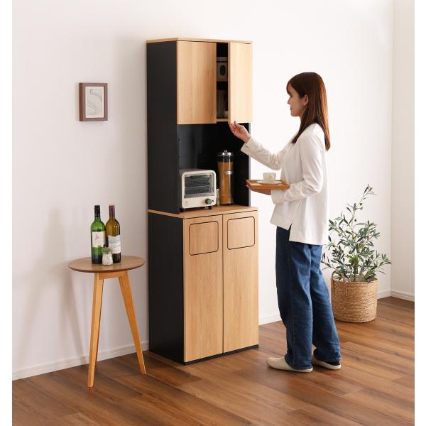 ラック 食器棚 レンジ台 キッチン収納 おしゃれ すき間 隙間 北欧モダン カップボード ごみ箱 棚 ゴミ箱 スリム 分別