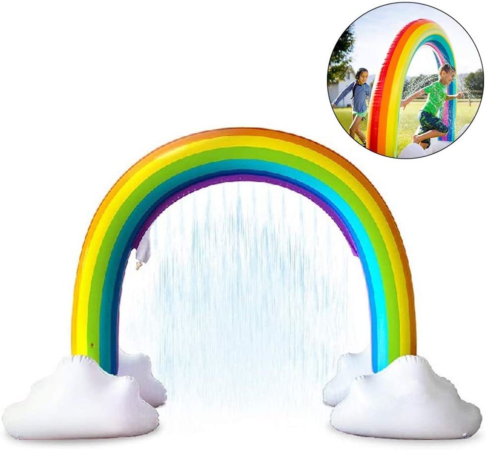 噴水マット プール 170*80*120CM レインボー アウトドア用 子供 水遊び 虹 スプラッシュ 水遊びプール 庭 噴水シャワー おもちゃ 子供 親子遊び 家庭用 こども 子供 お庭遊び 夏対策
