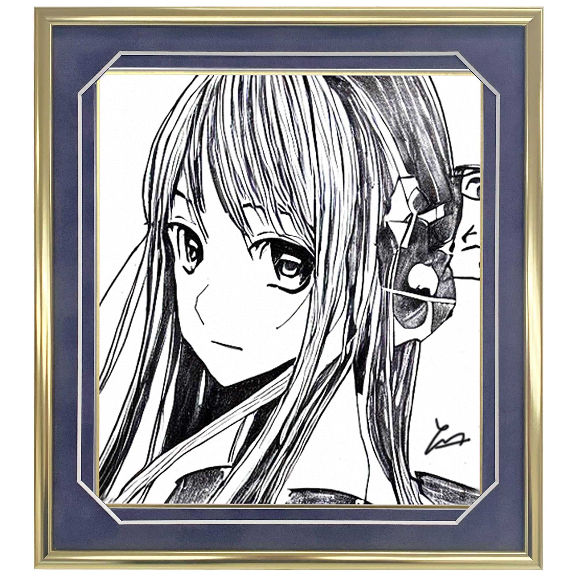 端まで見せる保存額装色紙額 BH-15Fアクリル付(室内紫外線を98%程度カット) (ゴールド×灰紫)