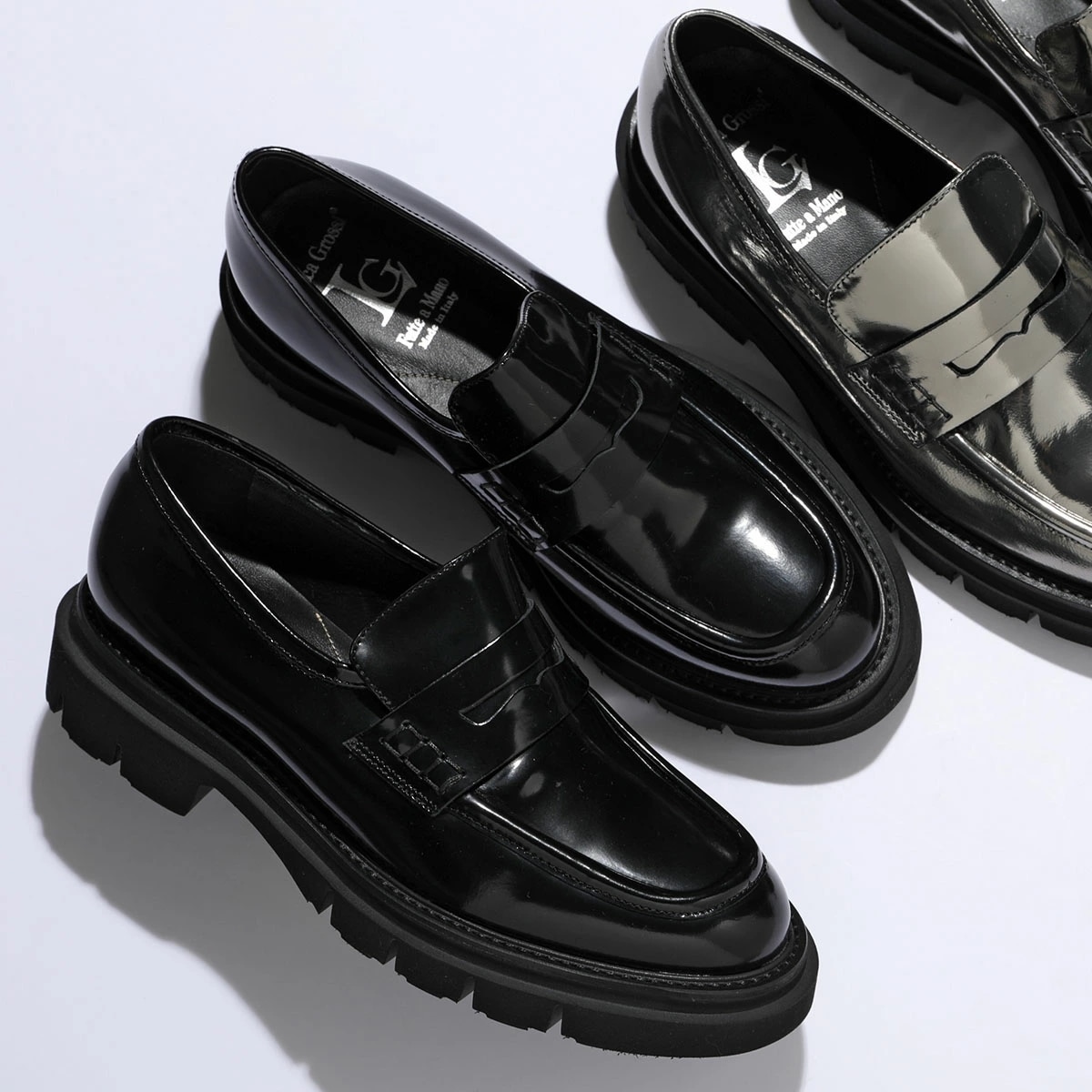 LUCA GROSSI ルカグロッシ コインローファー K131M レディース レザー ラグソール 軽量ソール 厚底 靴 シューズ カラー2色