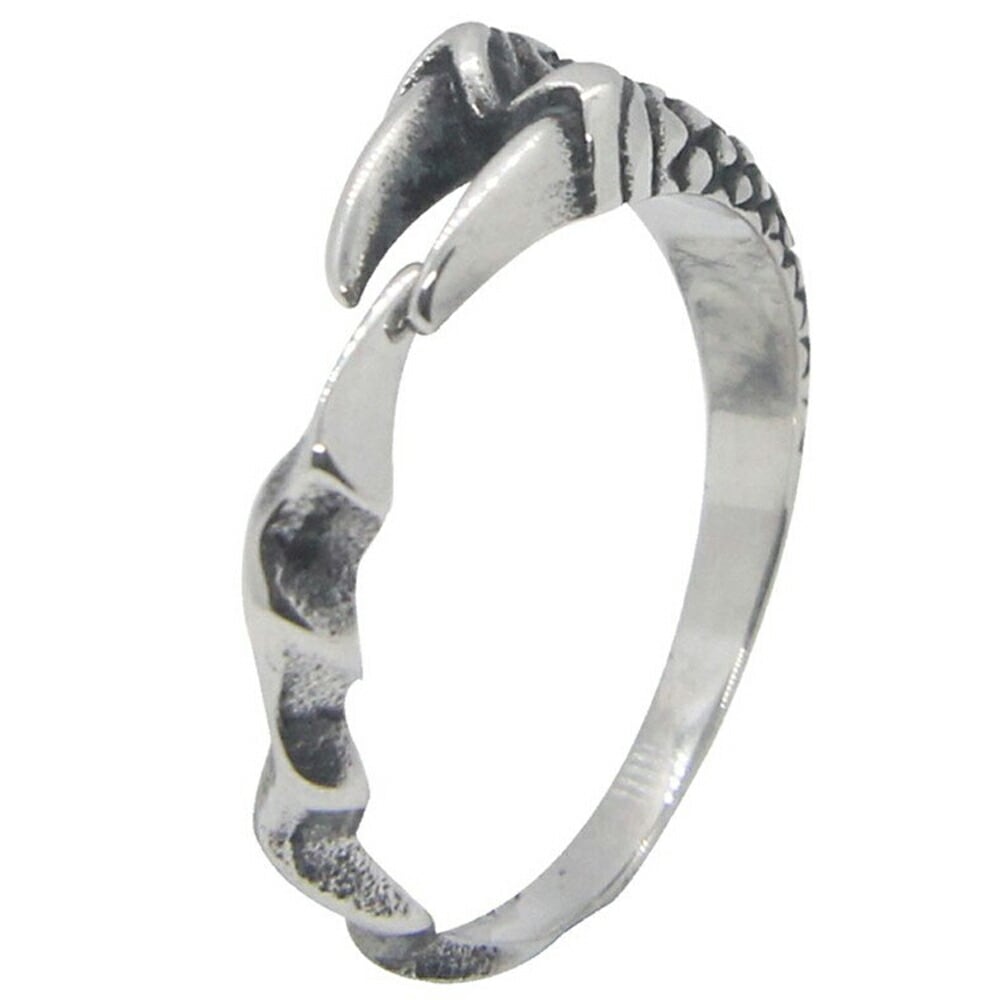 ドラゴンクロウステンレスリング（TRM027）指輪 14号-25号 調整可能 フリーサイズ 龍の爪 竜 クロー 細身 プレゼント 男性 女性 ワシ タカ 鷲 鷹 鳥 クール r1017xxxxxxxx