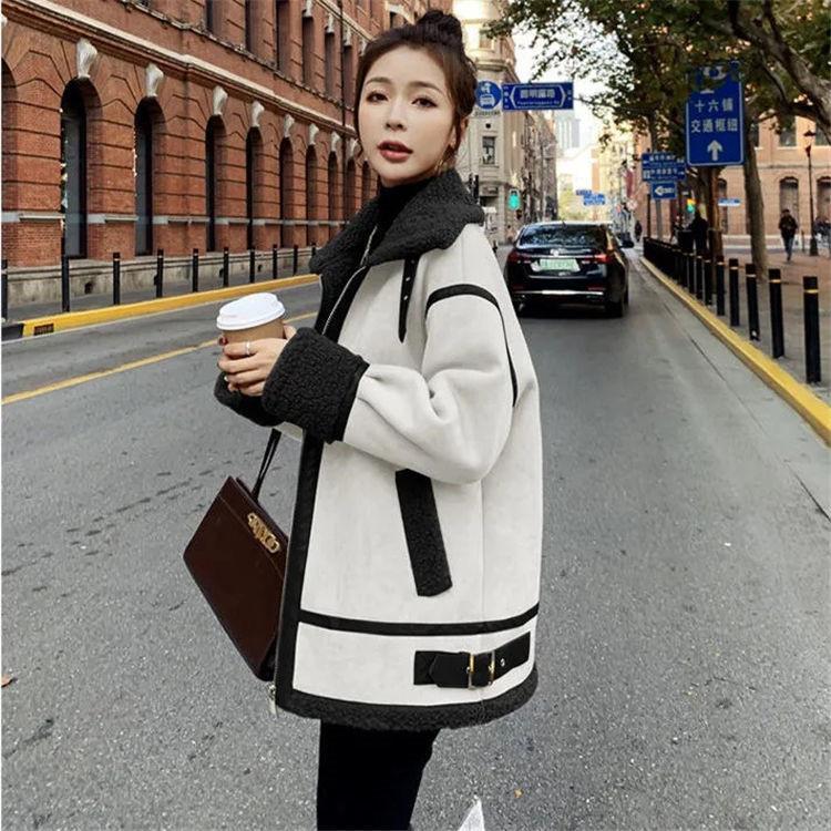 秋冬　革ジャン　レディース　レザージャケット　裏起毛　アウター　ムートンコート　レディースジャケット　ムートンジャケット　ライダース ふわふわ　暖かい