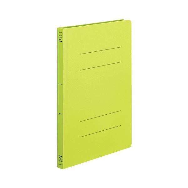 (まとめ) フラットファイル バインダー (PP) 発泡PP A4タテ 2穴 150枚収容 黄緑 10冊 (×10セット)