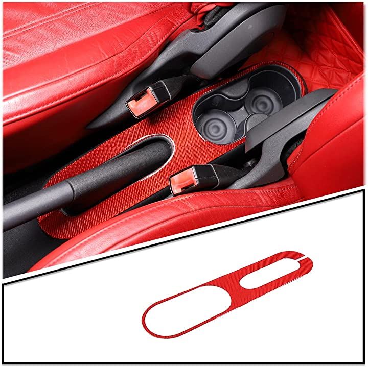 FOR FIAT 500 2011-2019年適用 カーボンファイバースタイルの車内および外装装飾トリムキット 赤( 赤 - 炭素繊維のテクスチャ, スタイル 11)