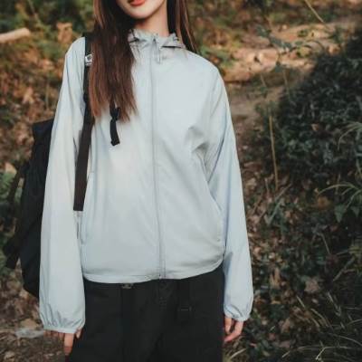 アウター パーカー ウインドブレーカー ナイロンパーカー 袖付き 長袖 前開き 薄手 ポケット