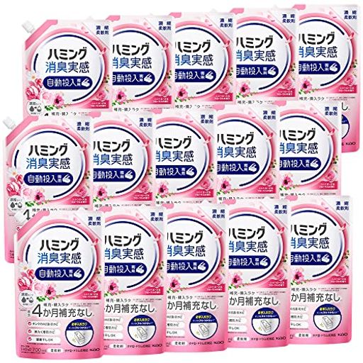ハミング 【ケース販売】消臭実感 自動投入専用 自動投入専用処方でお洗たくがもっとラクになる! ふわりローズ&フローラルの香り 700ML×15個