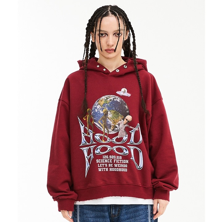 Damage spacecraft hood BURGUNDY