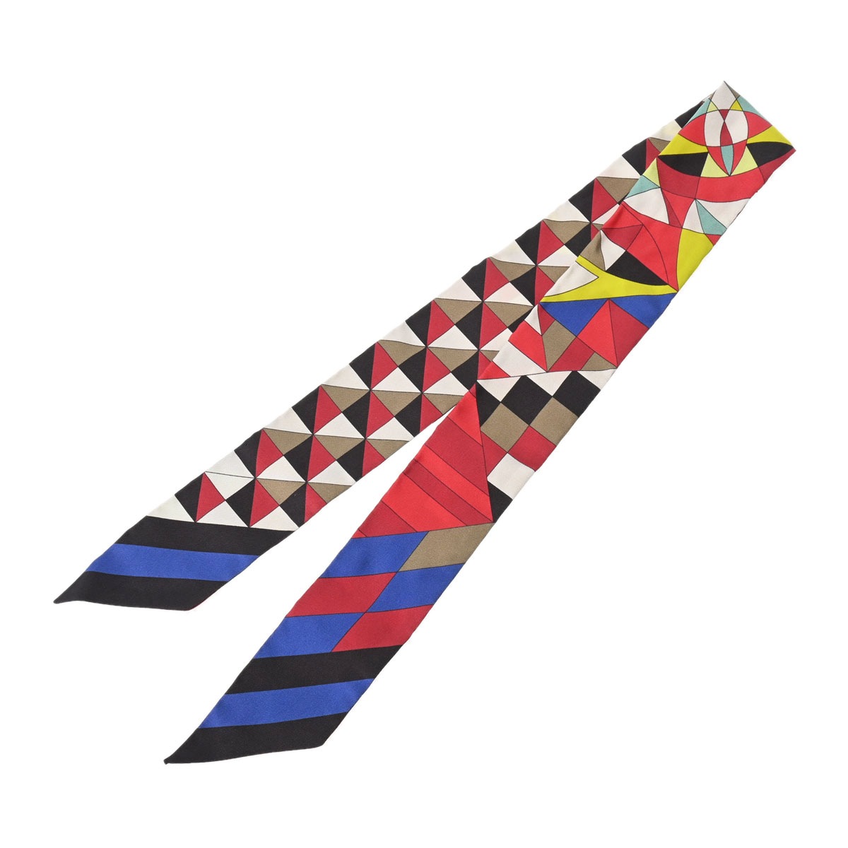 ツイリー SOIE PSYCHE 旧タグ ノワール/ルージュ/アニス - レディース シルク100％ スカーフ 新同 中古 銀蔵