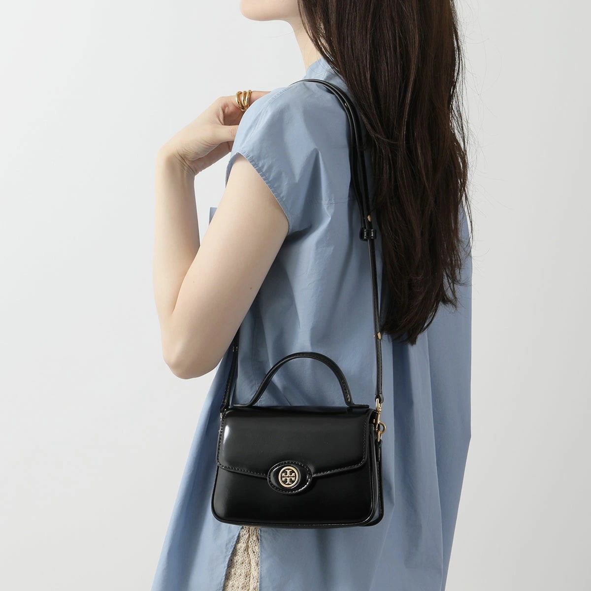 TORY BURCH トリーバーチ ショルダーバッグ ROBINSON SPAZZOLATO SMALL ロビンソン スパッツォラート 147467 レディース 鞄 001/BLACK