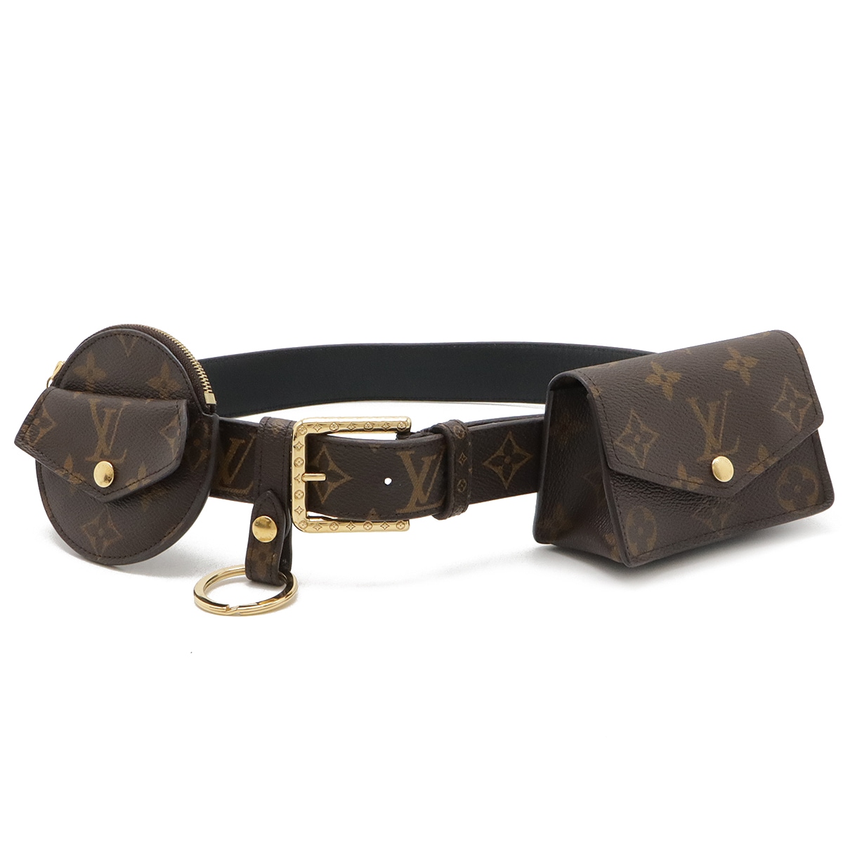 モノグラム サンチュール デイリー マルチポケット ベルト ゴールド金具 80/32 M0236