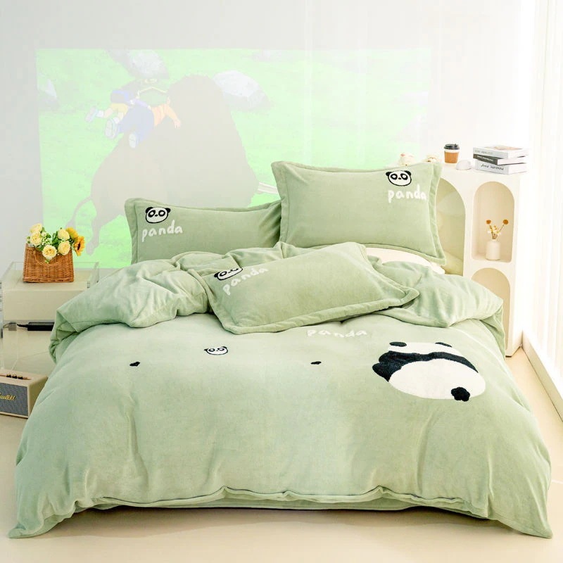 2023新増粘ミルクベルベット4点セット韓国風レースホーム寝具セットタオル刺繍ドミトリー3点セット30%制限