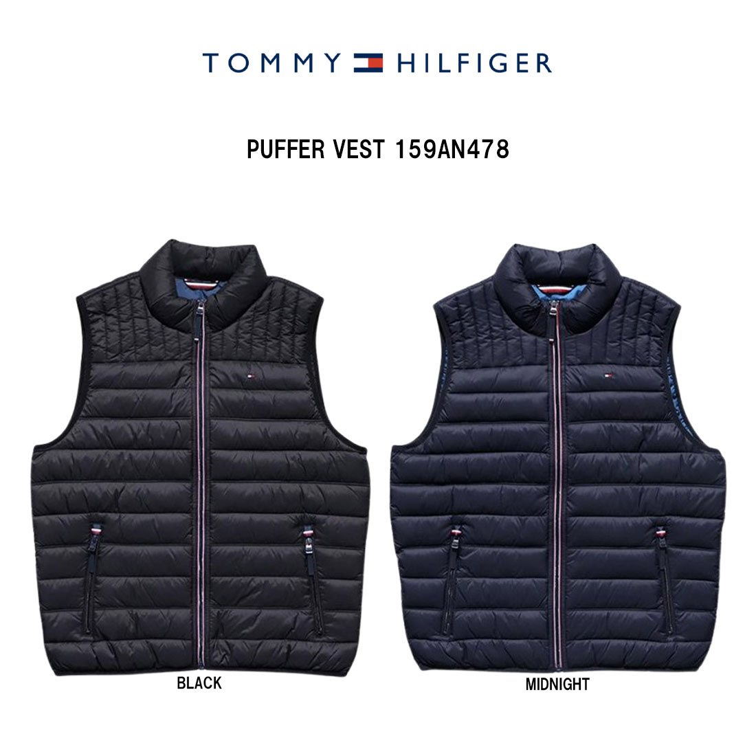 TOMMY HILFIGER ベスト アウター ジャケット ナイロン キルティング メンズ 中綿 防寒 軽量 ロゴ PUFFER VEST 159AN478
