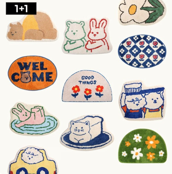 [MY BUDDY] 1+1構成　 玄関マット バスマット 引越しお祝い キッチンマット かわいい おしゃれ 韓国 インテリア