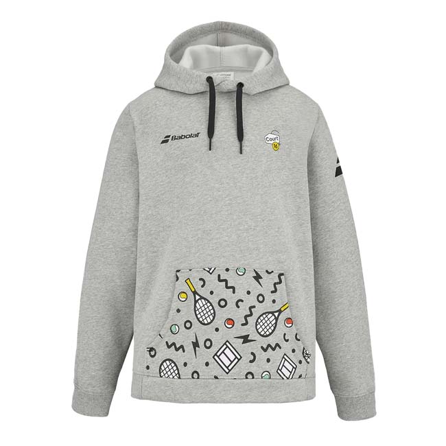 バボラ(Babolat) 2025 ジュニア EXERCISE エクササイズ C16 コート16 フーディ フード付きスウェット パーカー 4JP25042-3002 ハイライズヘザー(25y4mテニ