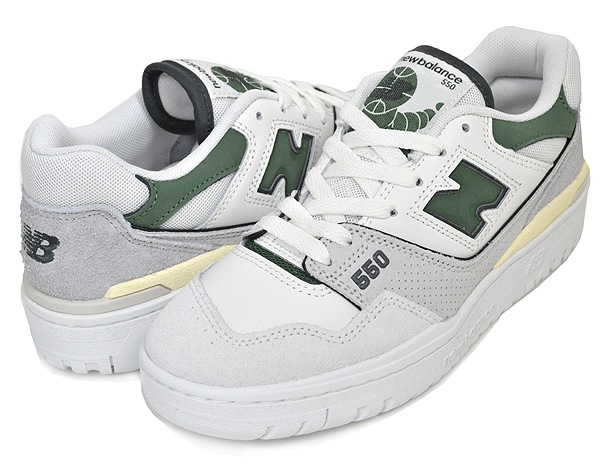 BBW550SG widthB ホワイト グリーン ベージュ スウェード