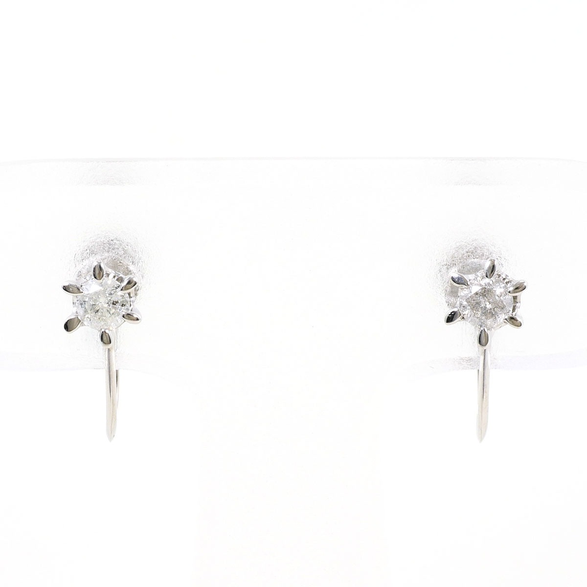 PT900 プラチナ イヤリング ダイヤモンド 0.1ct 総重量約1.7g 中古