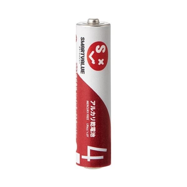 （まとめ） スマートバリュー アルカリ乾電池！） 単4x4本 N224J-4P[x30セット]