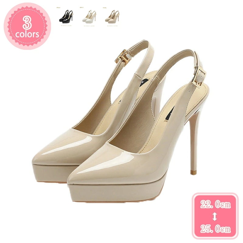 777円OFFクーポン パンプス ハイヒール ポインテッドトゥ バックストラップポインテッドトゥパンプス エナメル レディース パンプス 厚底 パンプス 痛くない サンダル ピンヒール ヒール12cm