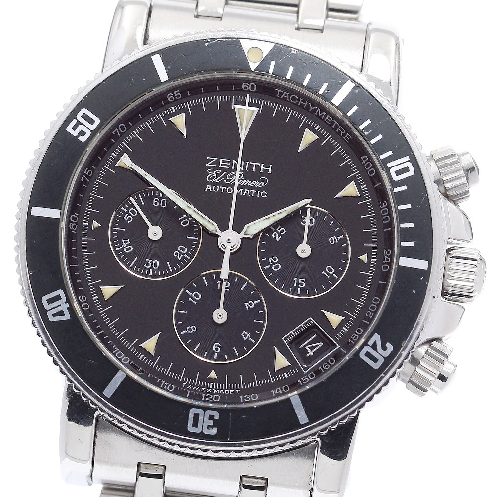 ゼニス ZENITH 02.0471.400 エルプリメロ レインボー クロノグラフ デイト 自動巻き メンズ 保証書付き_909748【中古】