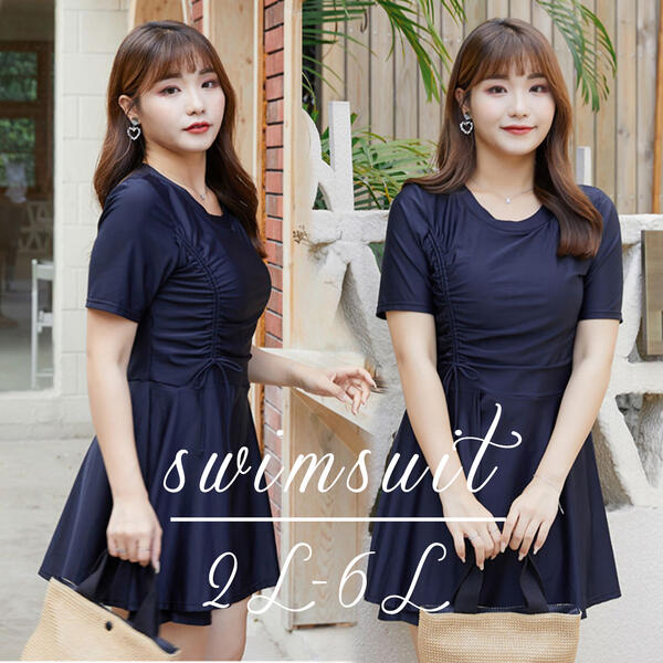 水着 レディース ワンピース水着 セットアップ ショートパンツ ぽっちゃり 袖あり 半袖 露出控えめ 体型カバー お腹カバー お尻カバー ２点セット ブラック 無地 シンプル 可愛い フレアスカート