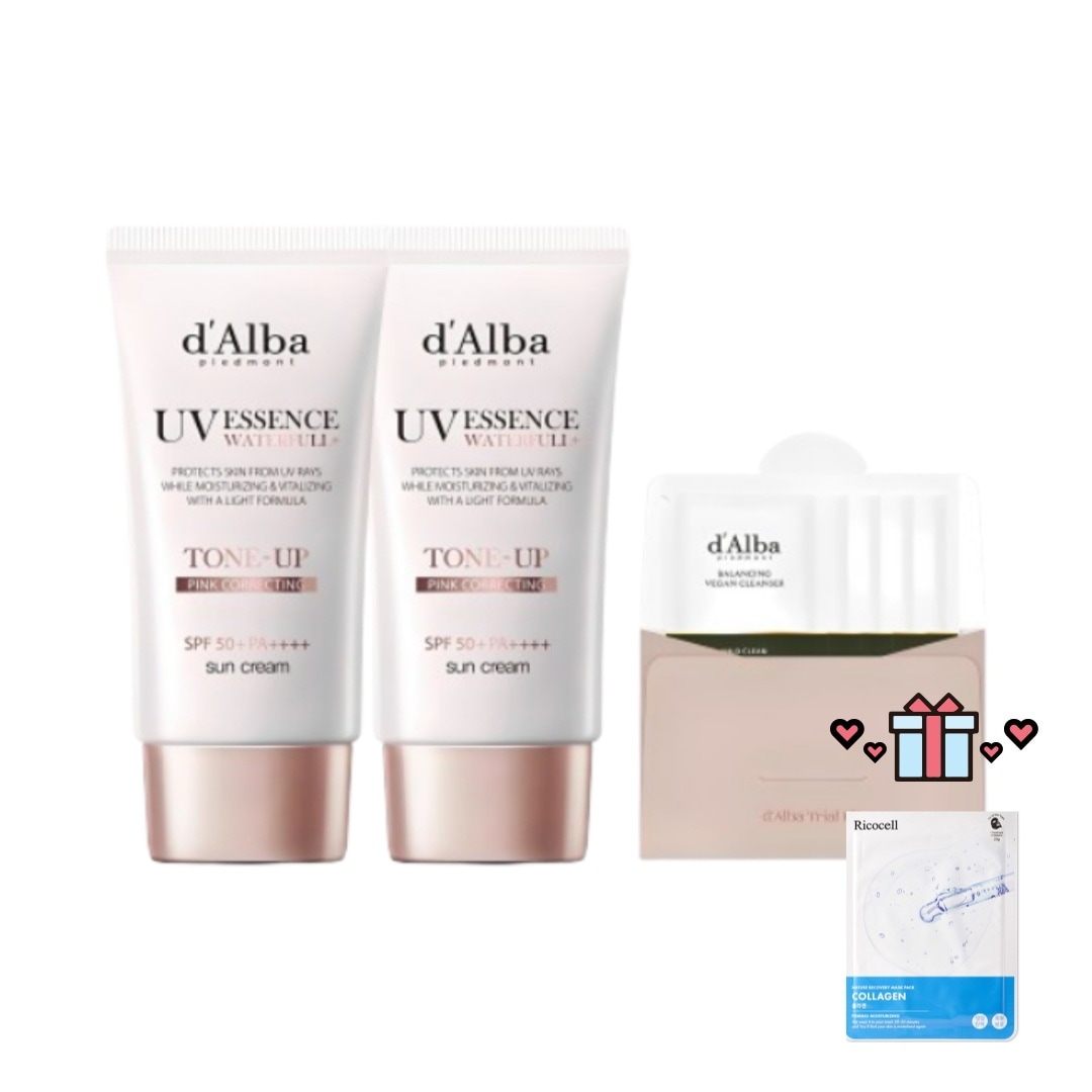 ウォーターフル トーンアップ 日焼け止め 50ml, 2個(+ジェル クレンザー 15ml 追加贈呈)