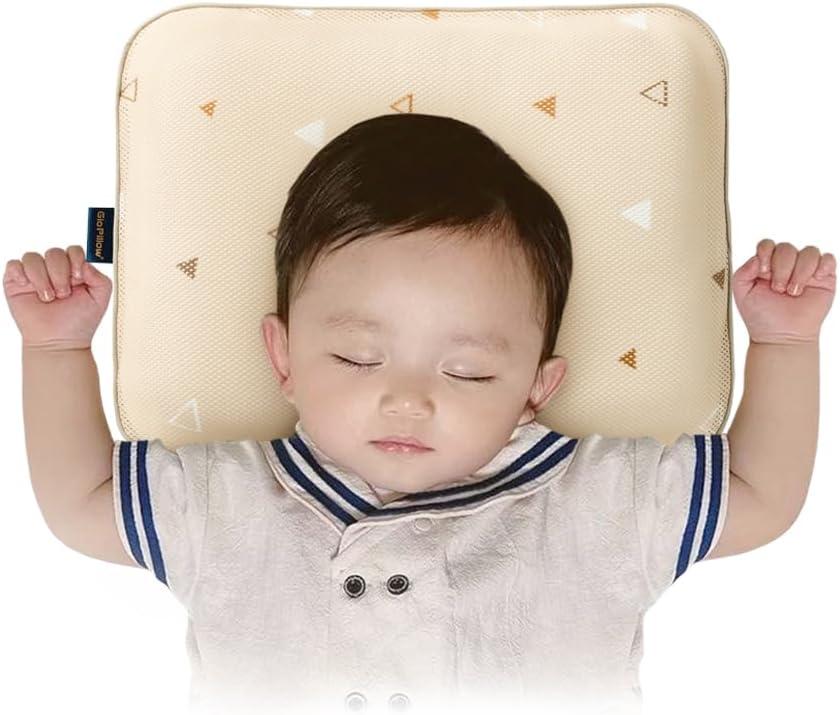 Gio Pillow ジオピロー まくら 枕 メッシュ 立体ホール設計 子供枕 子ども枕 子供用枕 こども お昼寝 通気性 韓国 丸洗いOK 衛生的 高耐久 枕カバー付き (M, トライアングルベージ