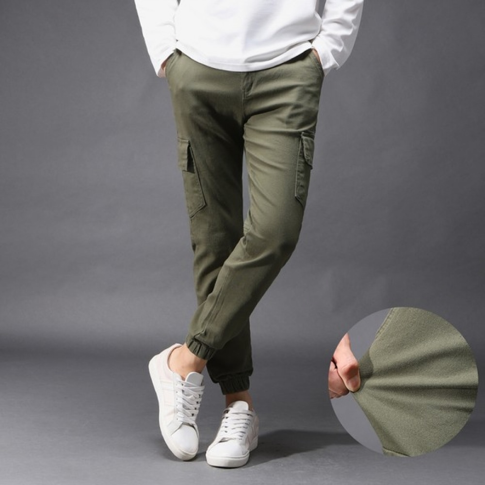 (ジュアンズ) ハーフバンディングデイリースパンカーゴジョガーパンツ FICP0283