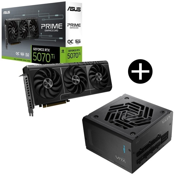 PRIME-RTX5070TI-O16G グラフィックボード + FSP VITA-1000GM ATX電源ユニット (1000W) セット