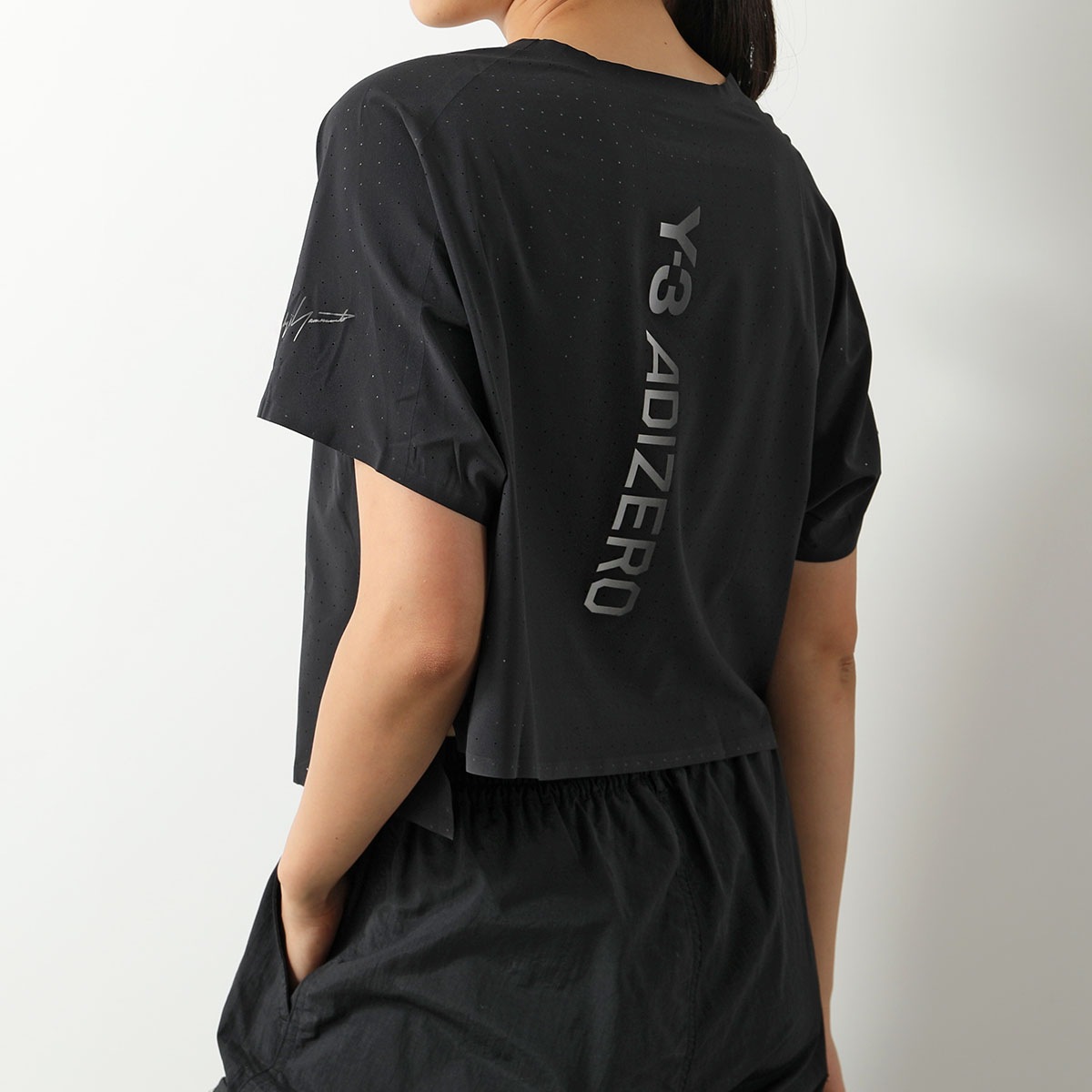 Y-3 ワイスリー 半袖カットソー RUNNING TEE IN2833 レディース Tシャツ ストレッチ ロゴ トレーニングウェア スポーツウェア BLACK