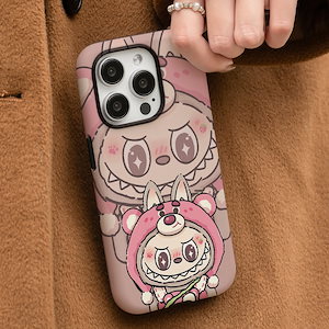 labubu ラブブ ケース ラブブ ツーインワンフィルム Iphone15 ケース Iphone14 ケース Iphone13 ケース Iphone12 ケース Iphone ケース 落下防止 かわ