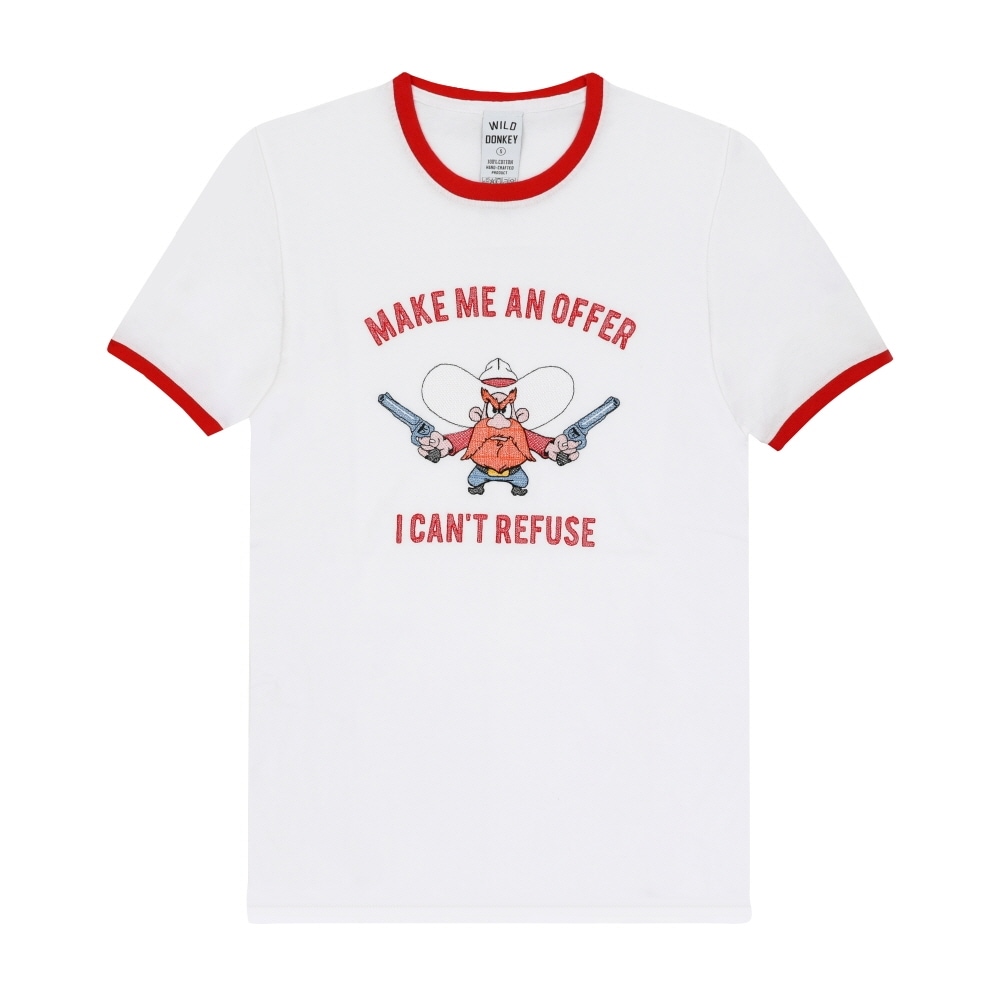 ワイルドドンキー 半袖Tシャツ コントラストリガー T-OFFER WHITE/RED