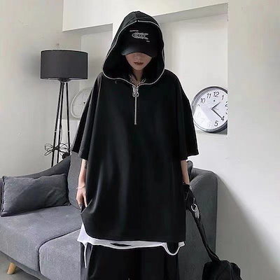 n.k atelier ドットフーディー パーカー 半袖 韓国 Qoo10] 半袖Tシャツ 夏服 パーカー 韓国ファッ : レディース服