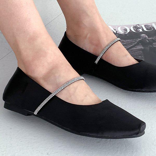 ベルベットビーズメリージェーン 女性 レディース ローファー フラットシューズ パンプス 1cm taz3073_P348376259