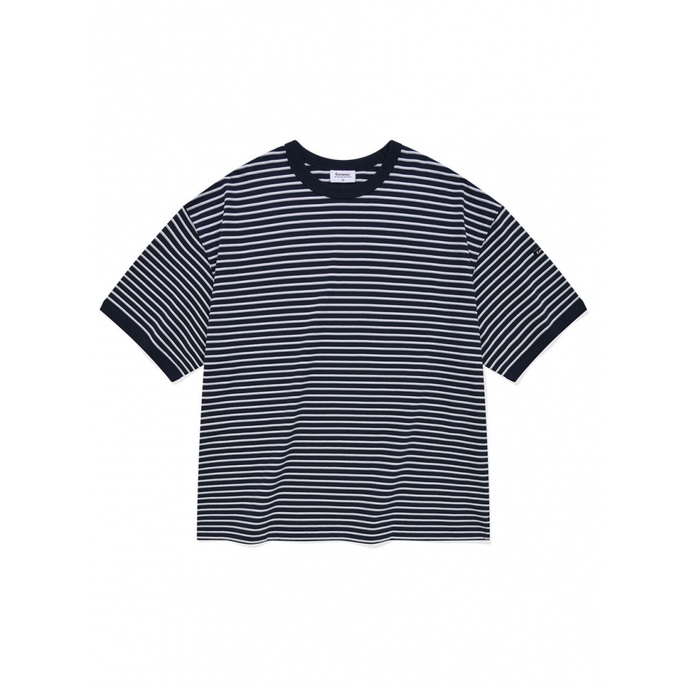 COVERNAT マルチストライプ T シャツネイビー